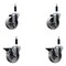 Service Caster 4'' Semi Steel Wheel Swivel 7/8'' Expanding Stem Caster Set 2 Brakes, 4PK SCC-EX20S414-SSS-2-PLB-2-78 - alternate 1